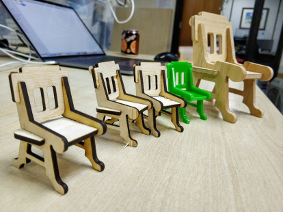 Laser and CNC cut chairs.